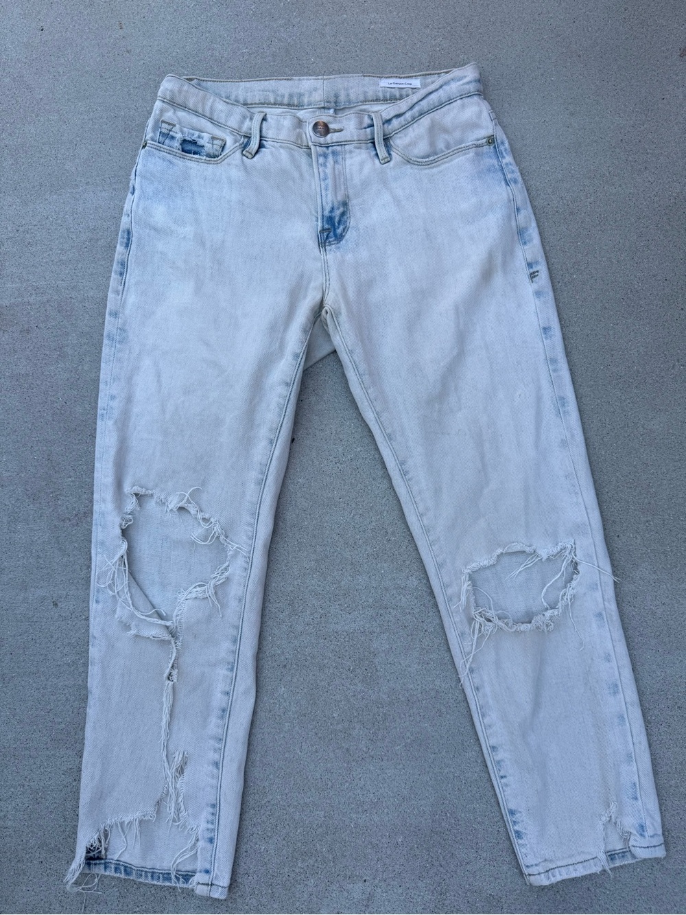 Frame Le Garçon Crop Light Wash Distressed Casual Designer Jeans Size 26